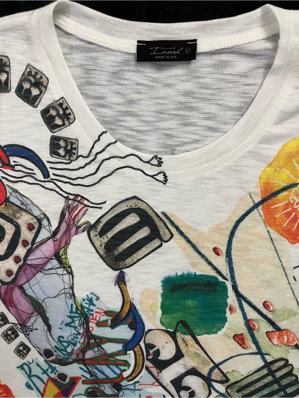 Inoah Abstract Graphic Print Tunic - Size L - Picture 2 of 5